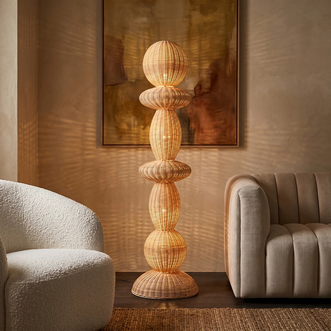 Detailed Tao Rattan Floor Lamp 175 cm User-Friendly