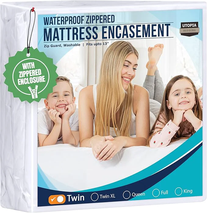 Reliable Utopia Bedding Mattress Protector Zippered Twin Size Waterproof Bed Bug and Dust Mite Proof Mattress Encasement Absorbent 6 Sided Mattress Cover Luxury
