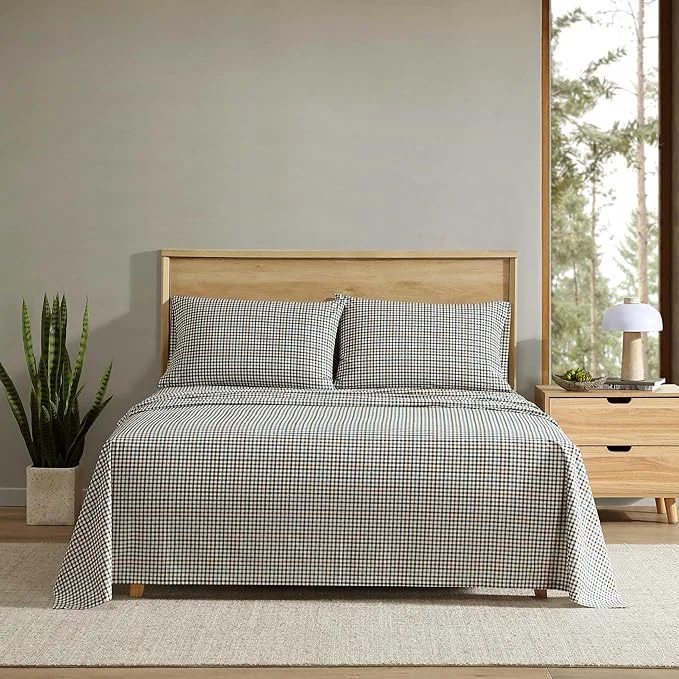 Environmentally Friendly Eddie Bauer – Twin Sheet Set Crisp amp Cooling Sheets w a Naturally Smooth Cotton Percale Lightweight Feel – Matching Pillowcase amp Deep Pocket Fitted Sheet Griffin Plaid Beige Flexible