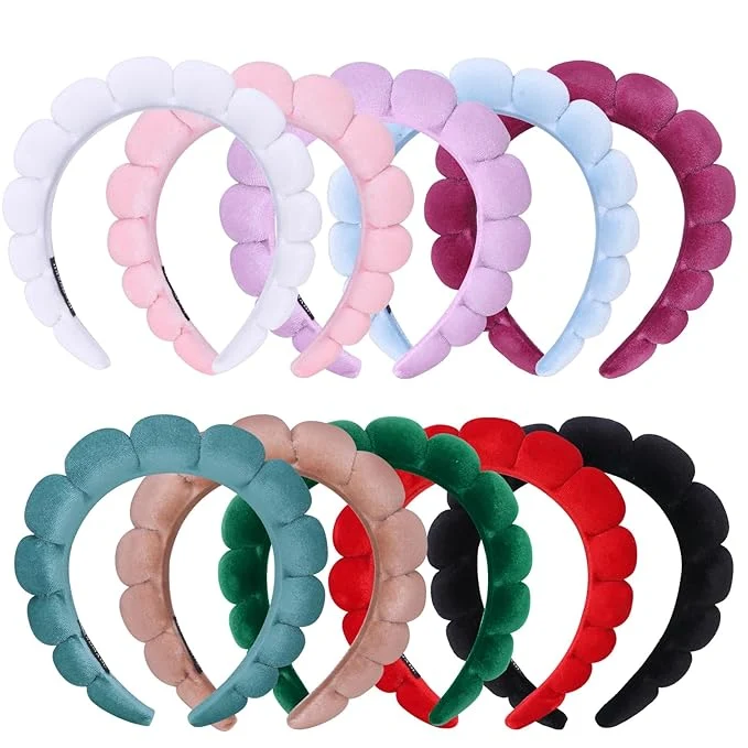 Flexible 10 Pcs Velvet Cloth Spa Headbands Top-Quality