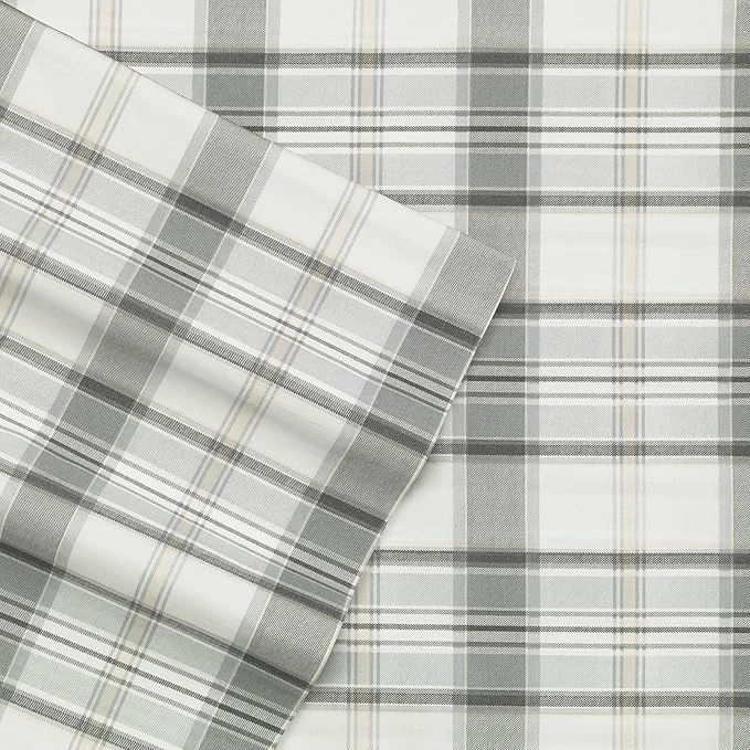 Contemporary Eddie Bauer – Full Sheets Cotton Percale Bedding Set Crisp amp Cool Home Decor Chinook Grey Full Enhanced