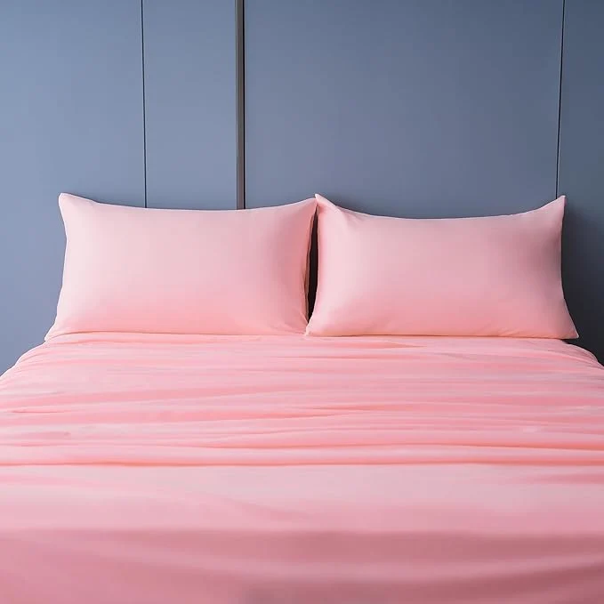 Relaxed Season 4 Piece Bed Sheet Set Queen Blush Pink 1 Flat Sheet 1 Fitted Sheet and 2 Pillow Cases Brushed Microfiber 1800 Luxury Bedding Deep Pockets Extra Soft amp Fade Resistant Sustainable