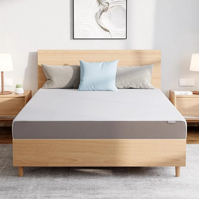 Prestigious Amazon Basics Medium Firm Memory Foam Mattress Breathable 8 Inch Queen White Grey Organic
