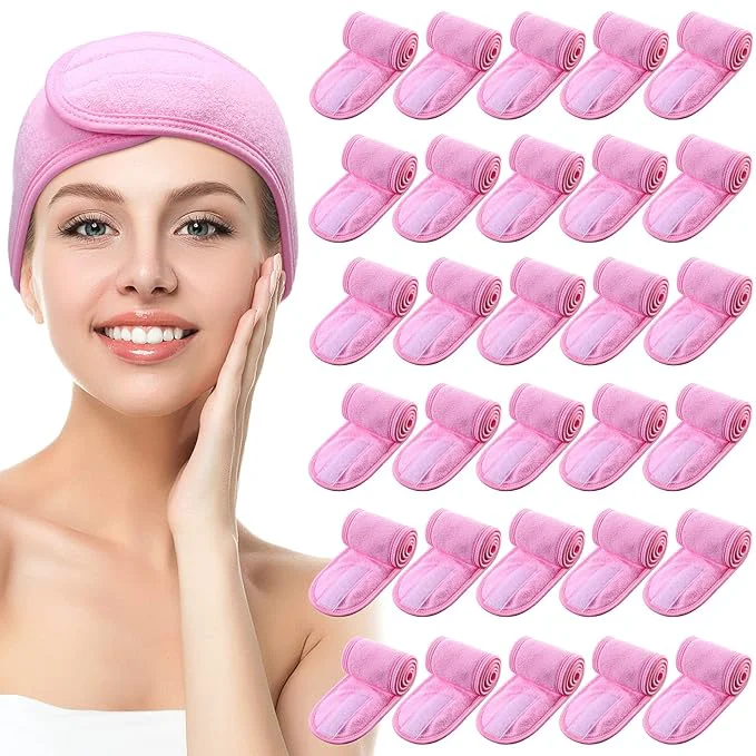 High-Performance Hoteam 30 Pack Spa Headband Facial Esthetician Hair Wrap Effective