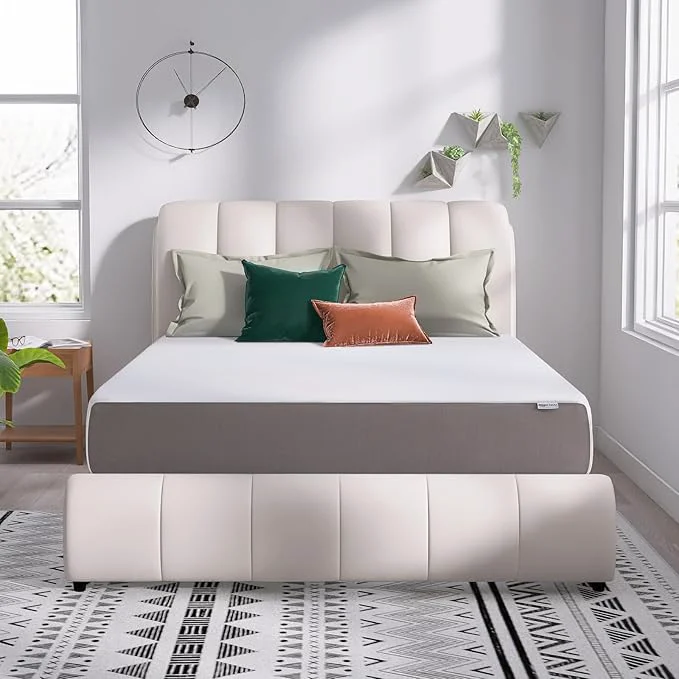 User-Friendly Amazon Basics Medium Firm Memory Foam Mattress Breathable 12 Inch Queen White Grey Outstanding