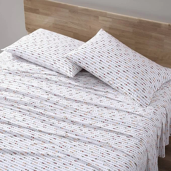 Versatile Eddie Bauer – Queen Sheets Cotton Percale Bedding Set Crisp amp Cool Home Decor Canoe Lake Paddle Queen Recyclable