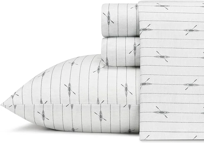Dependable Eddie Bauer – Twin XL Sheet Set Cotton Percale Bed Sheets Crisp amp Cool I Dorm Essentials Downstream Twin XL Minimalist
