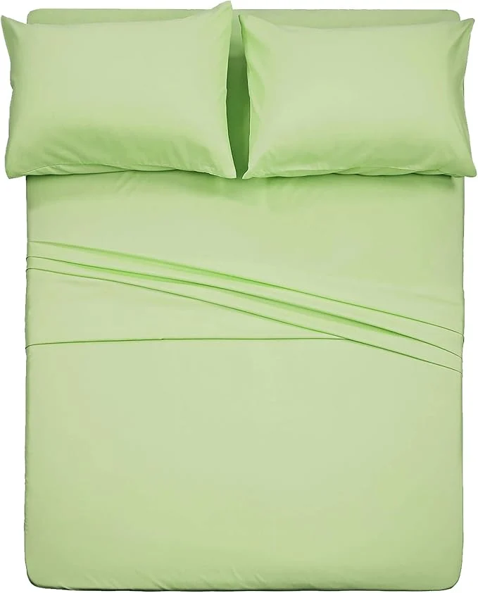 Elite 4 Piece Bed Sheet Set Full Sage 1 Flat Sheet 1 Fitted Sheet and 2 Pillow Cases Brushed Microfiber Luxury Bedding with Deep Pockets Authentic