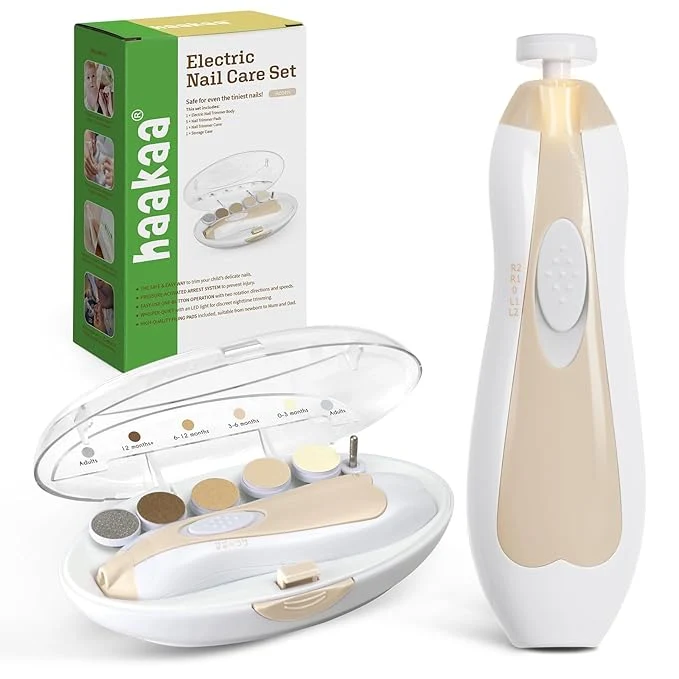 User-Friendly haakaa Baby Nail Care Electric Baby Nail File Kit Elegant