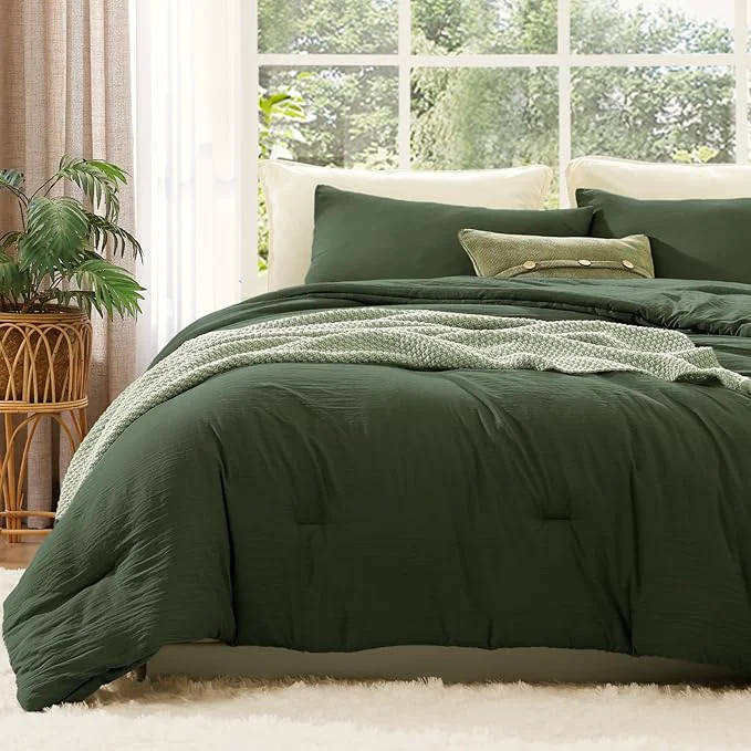 Fine WRENSONGE Queen Comforter Set – 3 Pieces Prewashed Deep Forest Comforter Soft Lightweight for All Seasons Down Comforters Queen Size with 2 Pillow Shams Selected