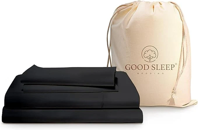 Premium Material Good Sleep Bedding Twin XL Sheet Set – Egyptian Cotton XL Twin Sheet Set 3 Pc Extra Long Twin Sheets for Dorm Hotel Sheets 16 quot Deep Pocket Twin Sheets Extra Long – Black Sheet Professional