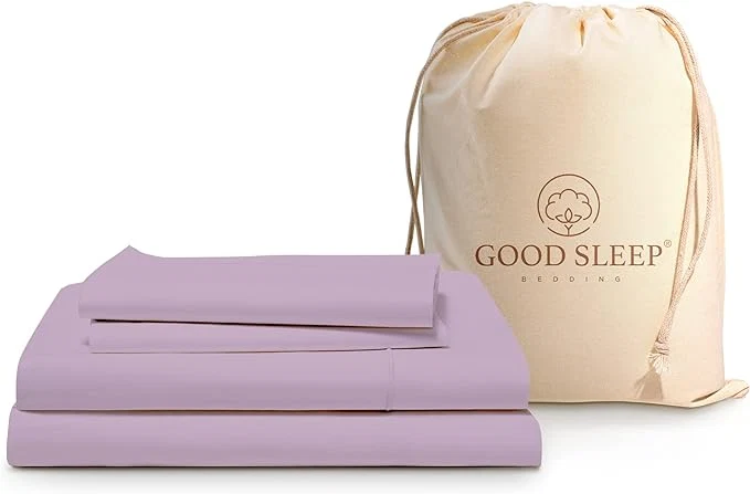 Smart Good Sleep Bedding XL Twin Sheet Set – Egyptian Cotton Sheets Twin XL Bedding 3 Pc XL Twin Sheets Sateen Weave 16 quot Deep Pocket Twin XL College Dorm – Lavender Casual