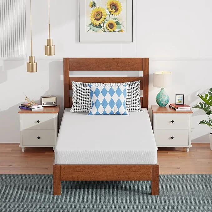 Fine Crafted FDW 6 Inch Twin Mattress Base Foam Medium Firm Support Breathable amp Comfortable Removable Washable Zipper Cover Bed-in-a-Box，CertiPUR-US Eco-Friendly