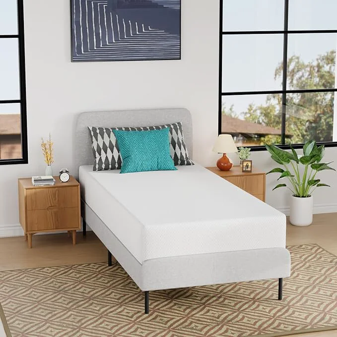 Quality FDW 10 Inch Twin XL Mattress Medium Firm Gel Memory Foam Mattress White Bed in a Box CertiPUR-US Pressure Relief Cooling Ventilated Foam Washable Removable Cover Consistent