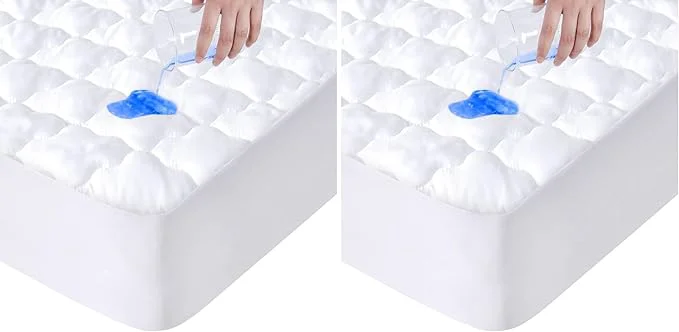Classic Full Size Mattress Protector Pad Waterproof Quilted Breathable amp Cooling Full Mattresses Pad Cover Fitted for Double Bed with Deep Pocket Up to 14 quot White Pack of 2 Durable