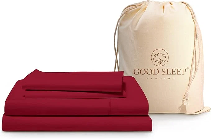 Premium Material Good Sleep Egyptian Cotton Luxury Sheets – Full Size 4 Pc Deep Pocket Burgundy Carefully Designed