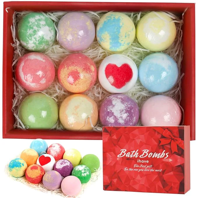 Original Design iHave Bath Bombs for Kids and Women 12 Natural Handmade Bath Bomb Gift Set High-Quality