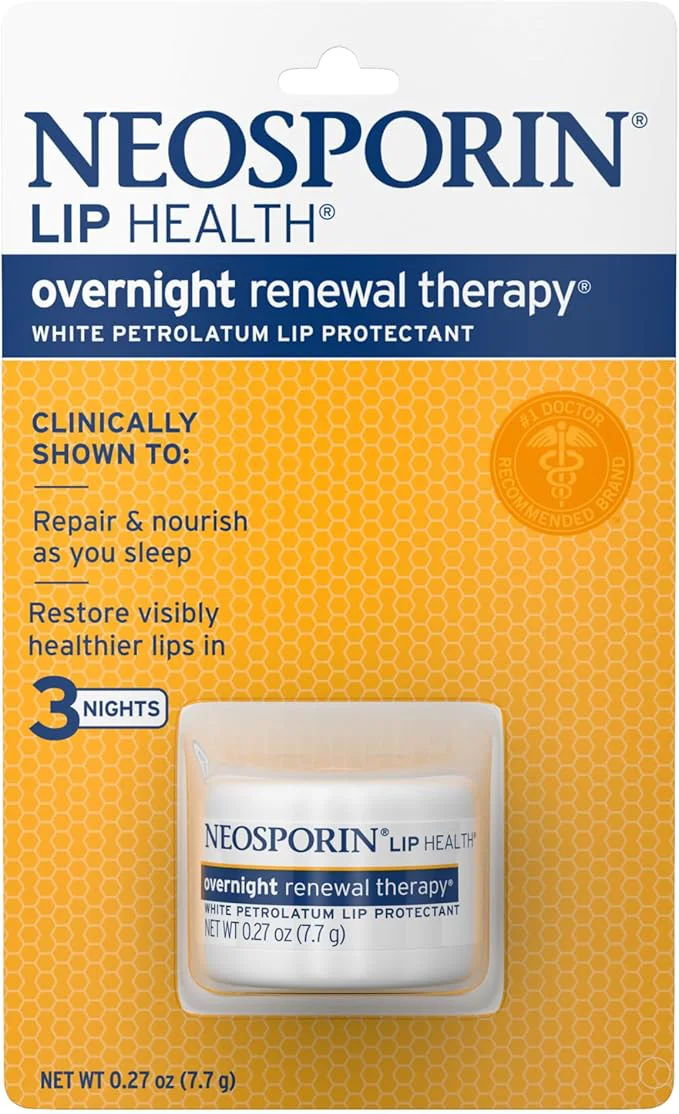 Genuine NEOSPORIN Lip Health Overnight Renewal Therapy White Petrolatum Lip Protectant Exceptional