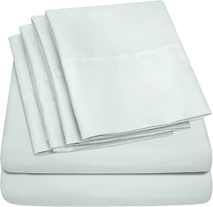 Safe Twin Size Bed Sheets – 4 Piece 1500 Supreme Collection Fine Brushed Microfiber Deep Pocket Twin Sheet Set Bedding – 1 EXTRA PILLOW CASES GREAT VALUE Twin Mint Original Design