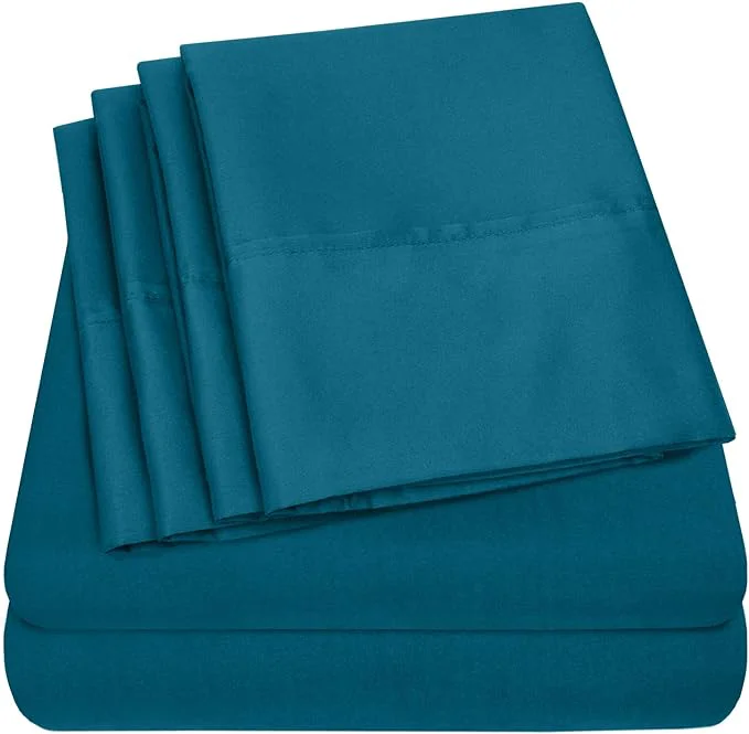 Responsible Twin Size Bed Sheets – 4 Piece 1500 Supreme Collection Fine Brushed Microfiber Deep Pocket Twin Sheet Set Bedding – 1 EXTRA PILLOW CASES GREAT VALUE Twin Teal Certified
