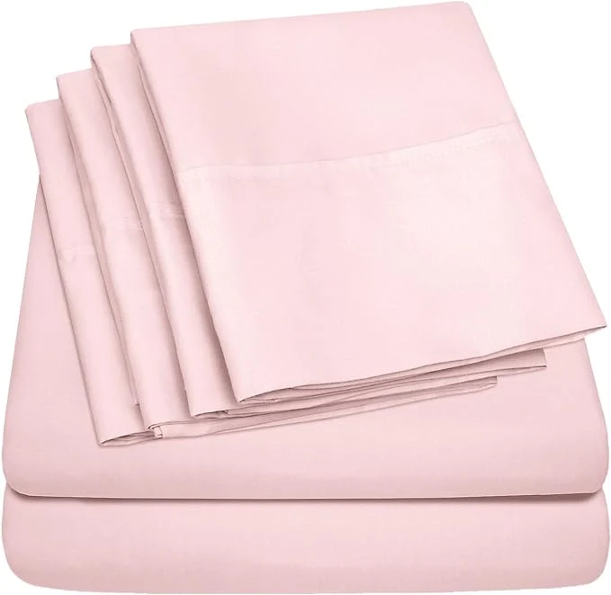 Certified Twin Size Bed Sheets – 4 Piece 1500 Supreme Collection Fine Brushed Microfiber Deep Pocket Twin Sheet Set Bedding – 1 EXTRA PILLOW CASES GREAT VALUE Twin Pale Pink Convenient