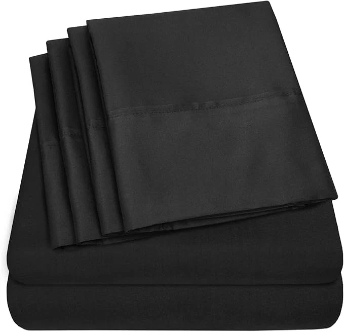 Eco-Friendly Twin Size Bed Sheets – 4 Piece 1500 Supreme Collection Fine Brushed Microfiber Deep Pocket Twin Sheet Set Bedding – 1 EXTRA PILLOW CASES GREAT VALUE Twin Black Consistent