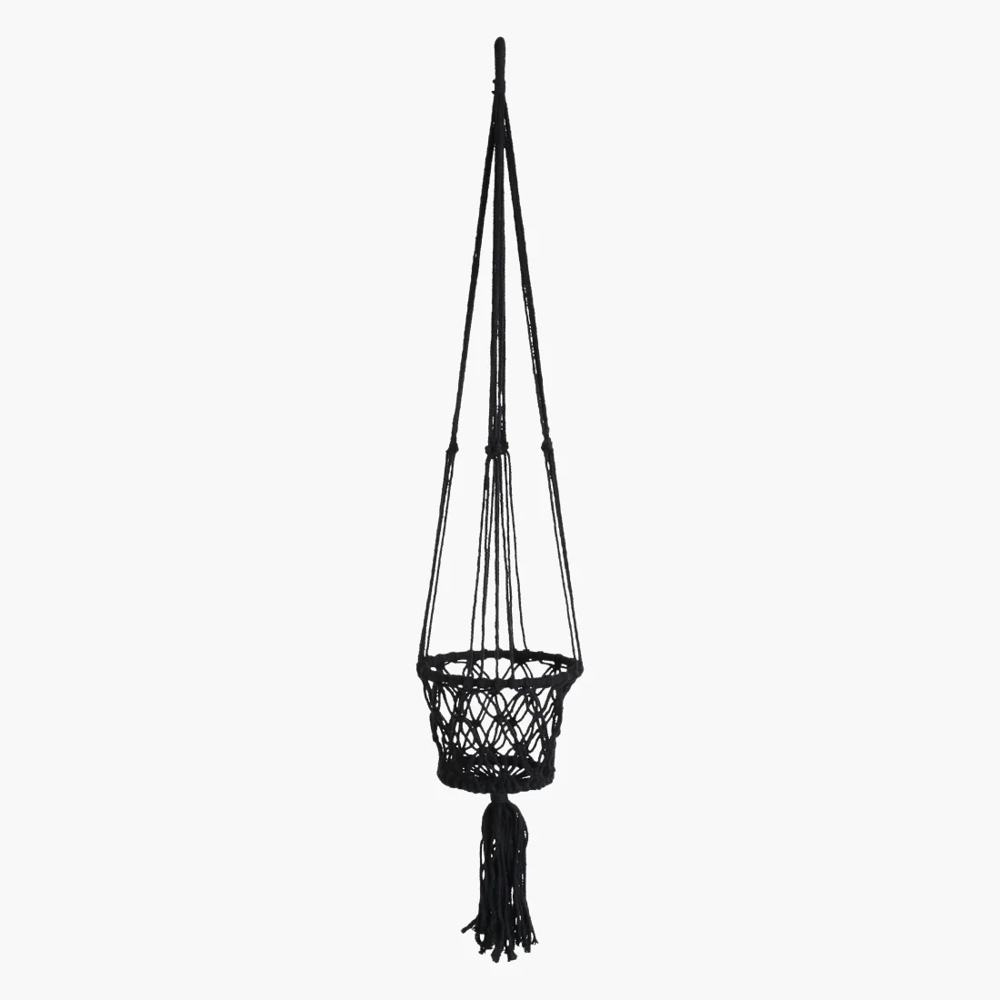 World-Class Macramé plantenhanger small zwart Easy-to-Use