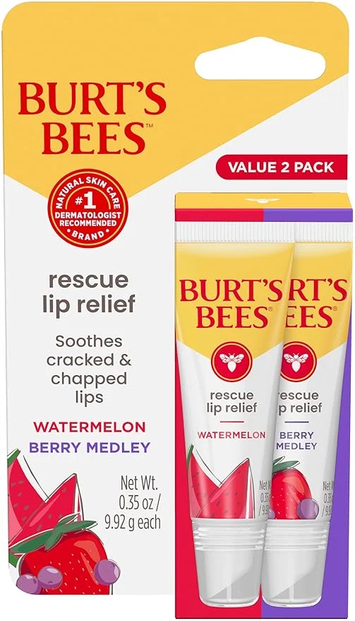 High-End Burt’s Bees Rescue Lip Relief Watermelon Berry Medley Hydrating Lip Balm Sophisticated