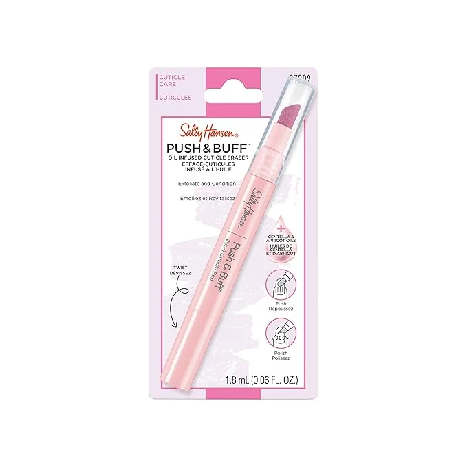 Recyclable Sally Hansen Push Buff 2-in-1 Cuticle Care Treatment Pen Exfoliates Quality