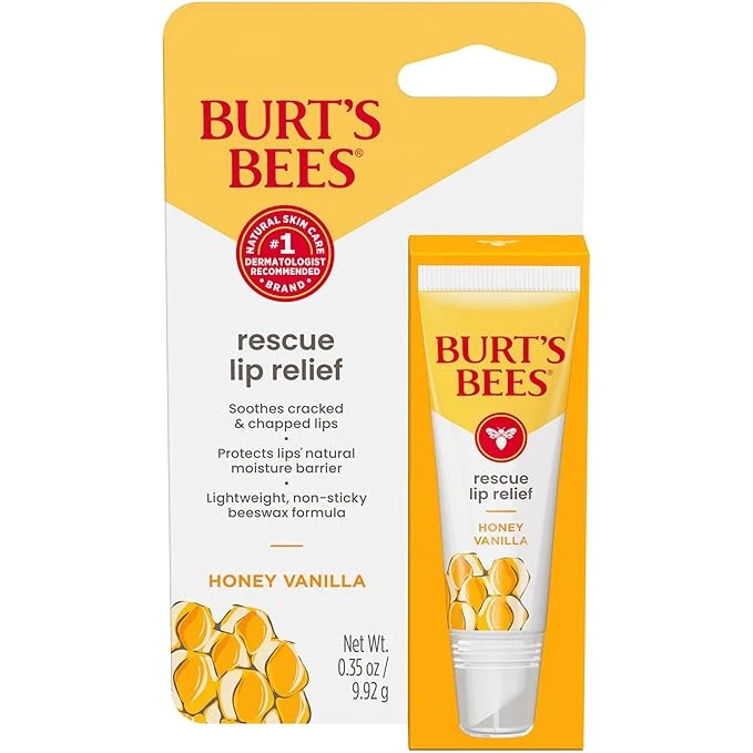 Fashionable Burt’s Bees Rescue Lip Relief Honey Vanilla Hydrating Lip Balm Natural