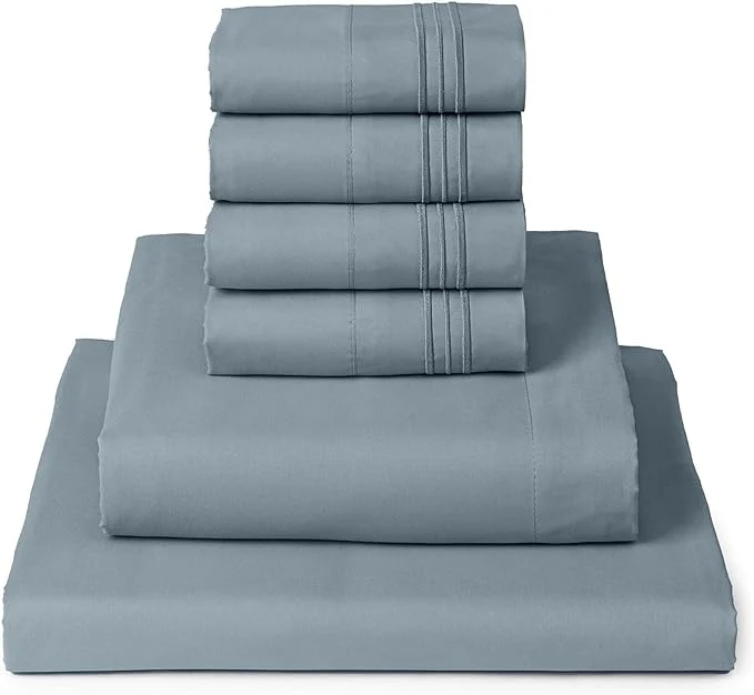 Functional Mellanni Full Sheet Set – 6-Piece Iconic Collection Bedding Including 4 Pillowcases 16-Inch Deep Pocket Easy Care Extra Soft Cooling Sheets Brushed Microfiber – Spa Blue Stylish