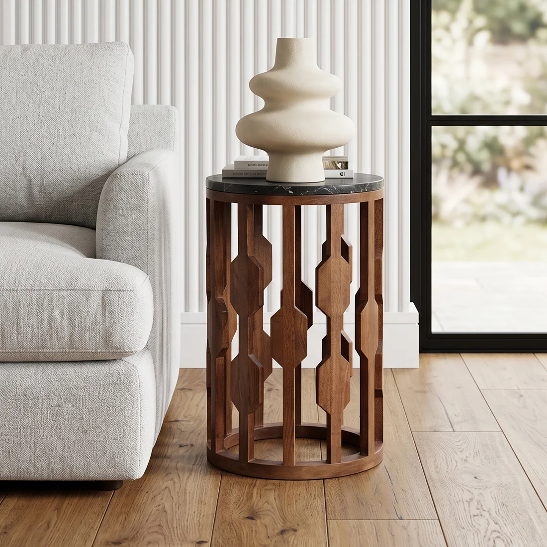 Innovative Lampung side table black marble Comfortable