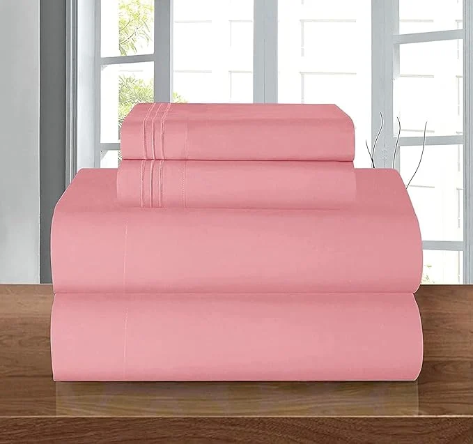 Verified Elegant Comfort Luxury 1500 Premium Hotel Quality Microfiber 5-Piece Sheet Set – Wrinkle Resistant All Around Elastic Fitted Sheet Deep Pocket up to 16 quot Split King Dusty Rose Excellent
