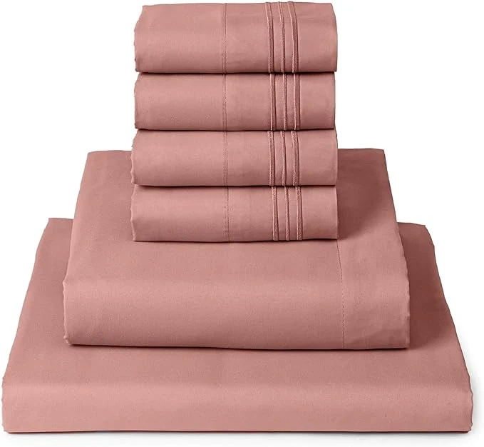 Prestigious Mellanni Full Sheet Set – 6-Piece Iconic Collection Bedding Including 4 Pillowcases 16-Inch Deep Pocket Easy Care Extra Soft Cooling Sheets Brushed Microfiber – Coral Stylish