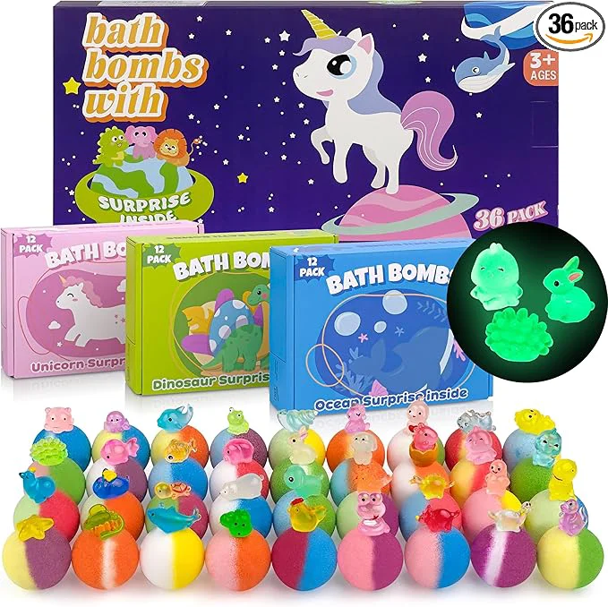 Crafted Bath Bombs for Kids with Toy Inside Animal and Ocean Surprise Inside Handmade Dependable
