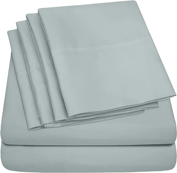 Casual Sweet Home Collection 6 Piece Bed Sheet Set RV Short Queen Slate Carefully Designed