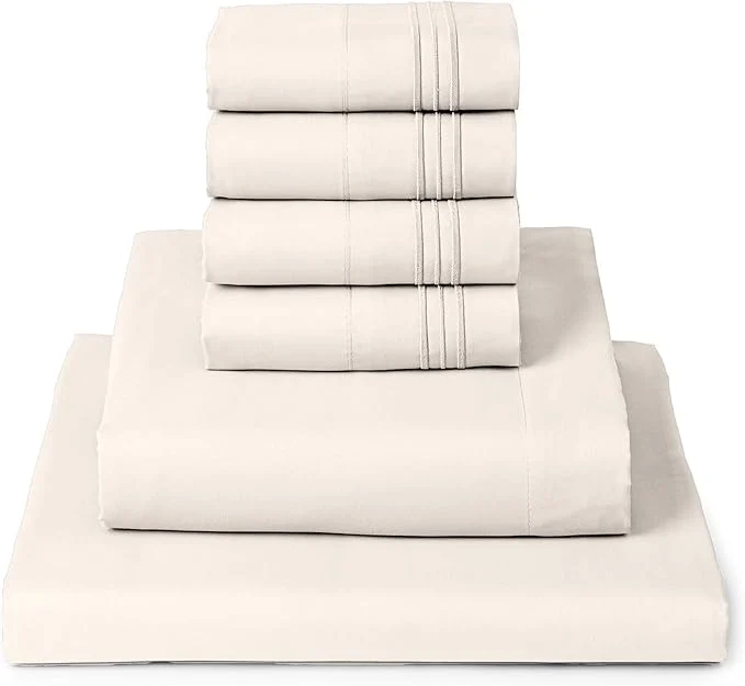 First-Class Mellanni Full Sheet Set – 6-Piece Iconic Collection Bedding Including 4 Pillowcases 16-Inch Deep Pocket Easy Care Extra Soft Cooling Sheets Brushed Microfiber – Golden Ivory Exceptional