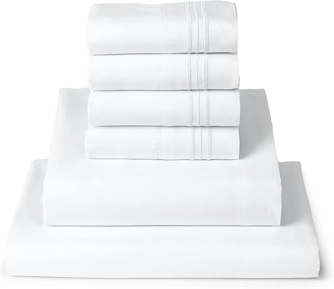 Exceptional Mellanni Full Sheet Set – 6-Piece Iconic Collection Bedding Including 4 Pillowcases 16-Inch Deep Pocket Easy Care Extra Soft Cooling Sheets Brushed Microfiber – White Fashionable