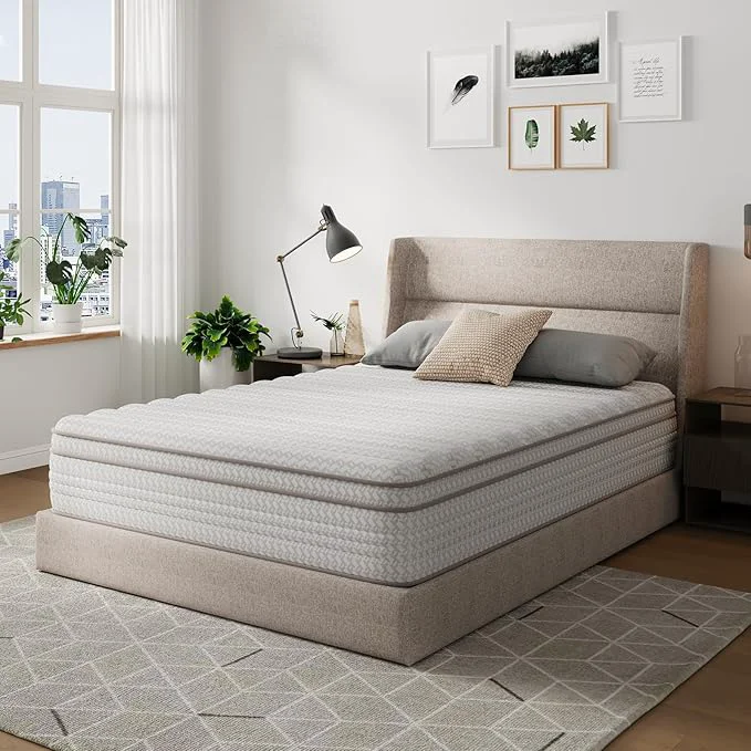 Original Design Novilla 10 Inch Full Size Mattress Hypoallergenic amp Back Pain Relief Hybrid Full Mattresses in a Box with Smarts Coils Fiberglass CertiPUR-US Colchones No Box Spring Needed Flexible
