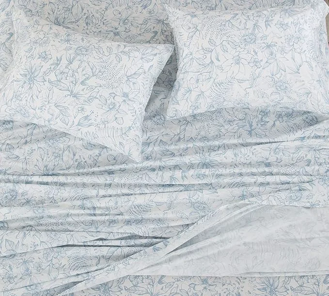 Prestigious DAUAOTO Cotton Twin Size Printed Sheets Set Bedding Sets Up to 14 quot Deep Mattress Pattern Bedlinen Set Blue Floral Reliable