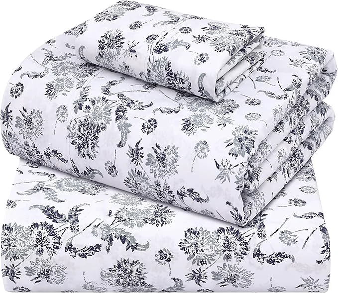Enhanced ZOYER Cotton Sheets – Twin XL Size Percale Bedding Cooling amp Breathable Durable with a Crisp Soft amp Comfortable Feel 16 quot Deep Pocket 3-Piece Set Frozen Garden Selected