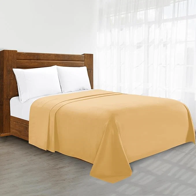 Original Luxury Flat Sheet on Amazon Elegant Comfort Wrinkle- 1500 Premier Hotel Quality 1-Piece Flat Sheet Twin Twin XL Size Gold Efficient