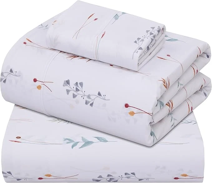 Efficient ZOYER Cotton Sheets – Twin Size Percale Bedding Cooling amp Breathable Durable with a Crisp Soft amp Comfortable Feel 16 quot Deep Pocket 3-Piece Set Fairy Meadows Original Design