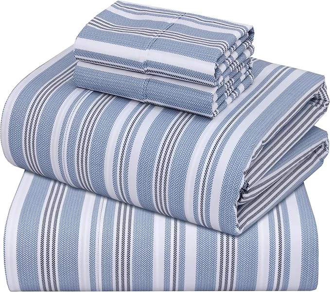 Fashionable ZOYER Cotton Sheets – Queen Size Percale Bedding Cooling amp Breathable Durable with a Crisp Soft amp Comfortable Feel 16 quot Deep Pocket 4-Piece Set Nautica Herringbone Flexible