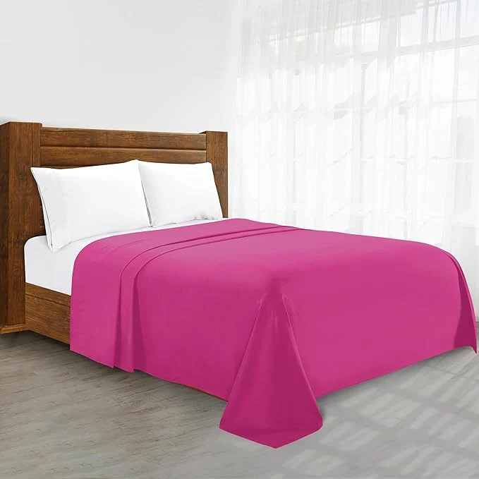 Durable Luxury Flat Sheet on Amazon Elegant Comfort Wrinkle- 1500 Premier Hotel Quality 1-Piece Flat Sheet Queen Size Pink Environmentally Friendly