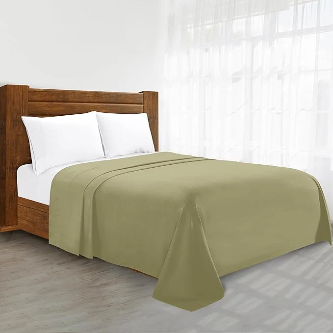 High-End Luxury Flat Sheet on Amazon Elegant Comfort Wrinkle- 1500 Premier Hotel Quality 1-Piece Flat Sheet King Size Sage Excellent