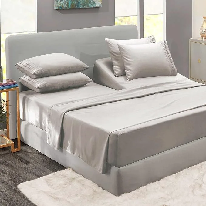 High-Quality Clara Clark Flex Top King Sheets – Hotel Luxury 6 Piece Bed Sheets for Top Split King Bed – Soft Bedding Sheets amp Pillowcases Head Split King Size. Linen Next-Generation