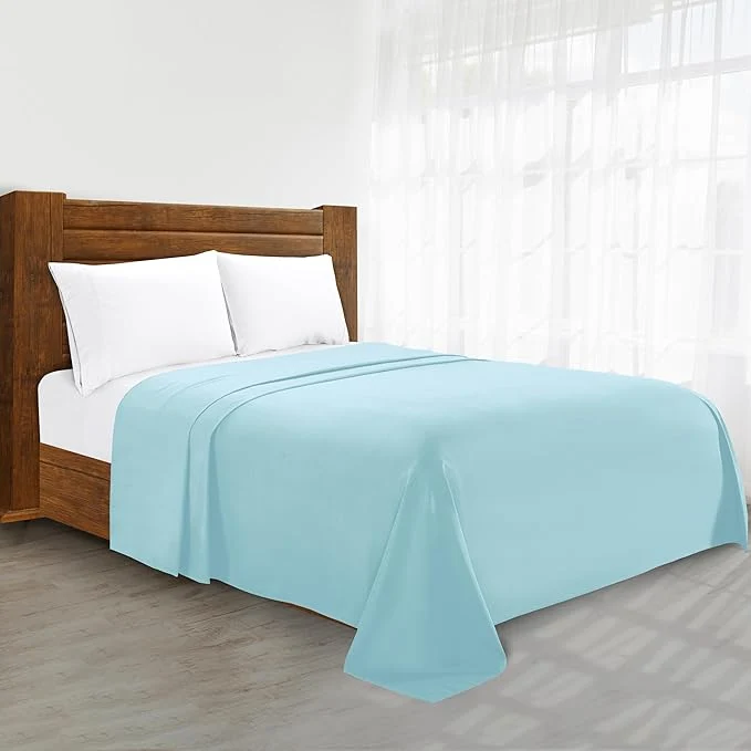 User-Friendly Luxury Flat Sheet on Amazon Elegant Comfort Wrinkle- 1500 Premier Hotel Quality 1-Piece Flat Sheet Twin Twin XL Size Aqua Advanced