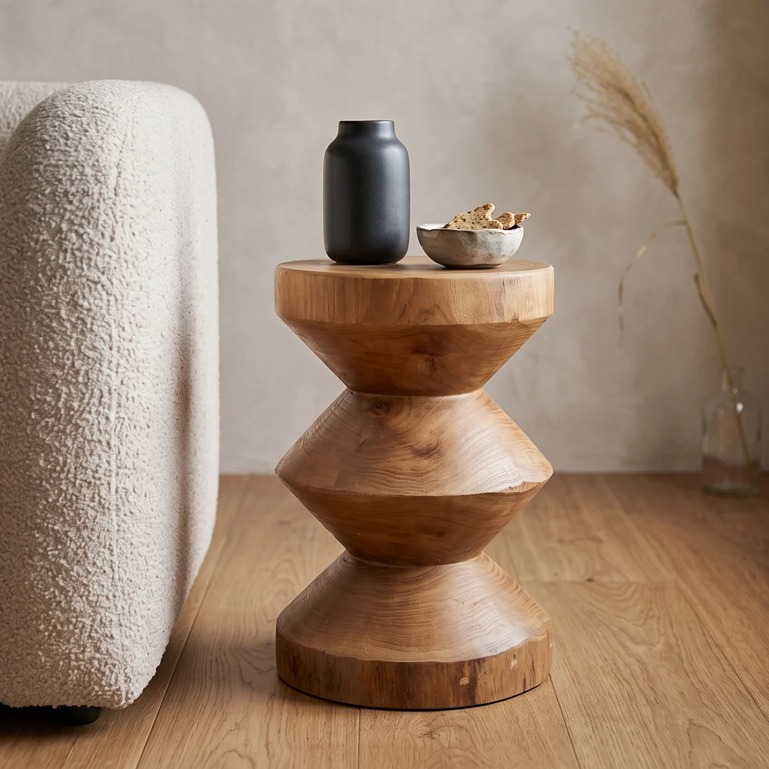 Effective Forma teak bijzettafel Rizo naturel Unique