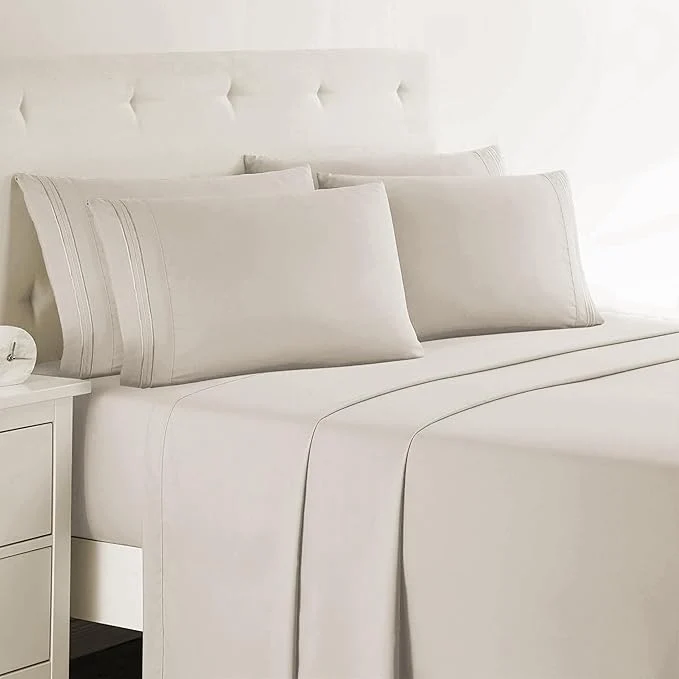 High-Grade Clara Clark King Sheets – Hotel Luxury 6 Piece Bed Sheets for King Size Bed – Soft Bedding Sheets amp Pillowcases Fits Mattress up to 16 inch deep. King Linen Smart